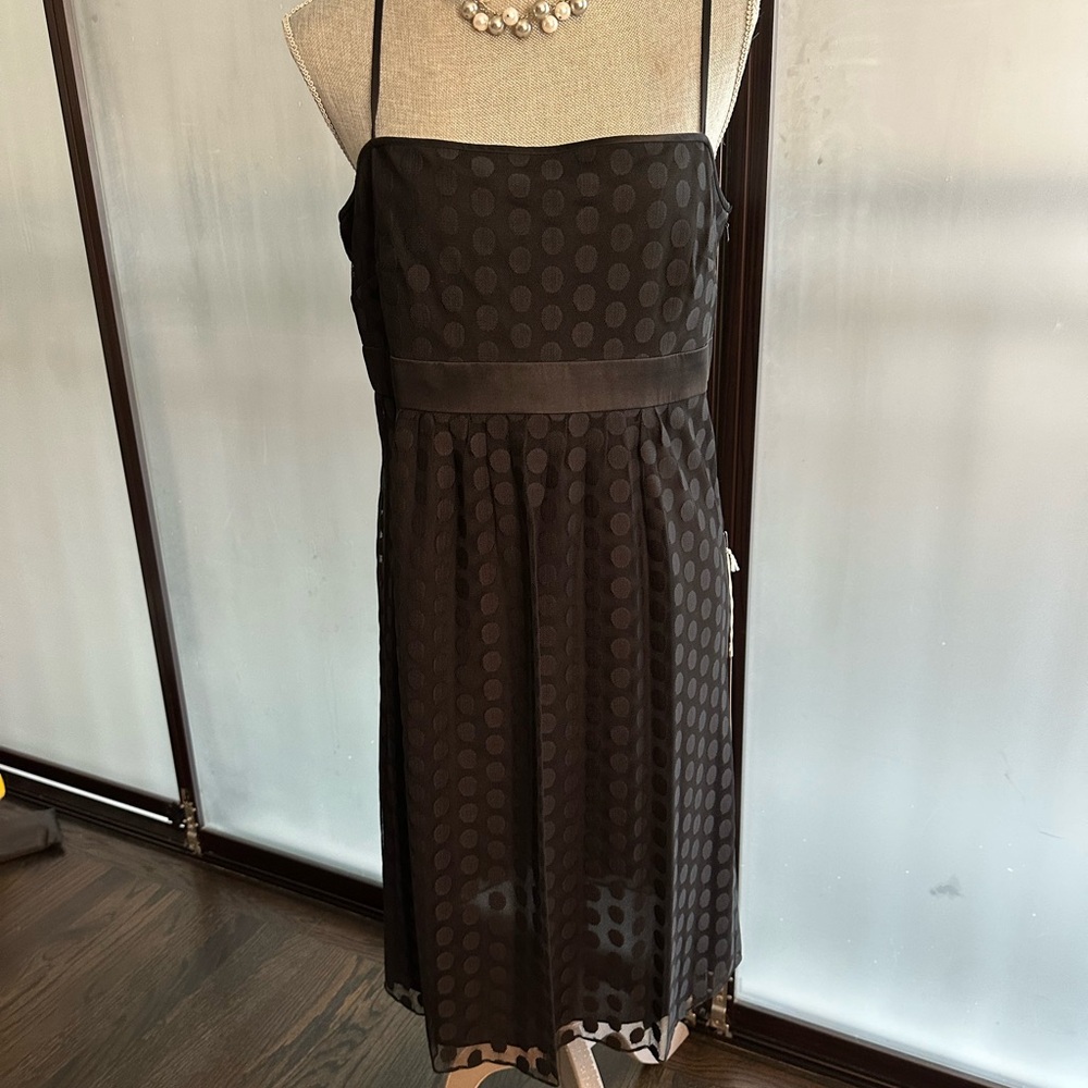 Unger for Ann Taylor Elegant Black Polka Dot Dress- never worn with tags